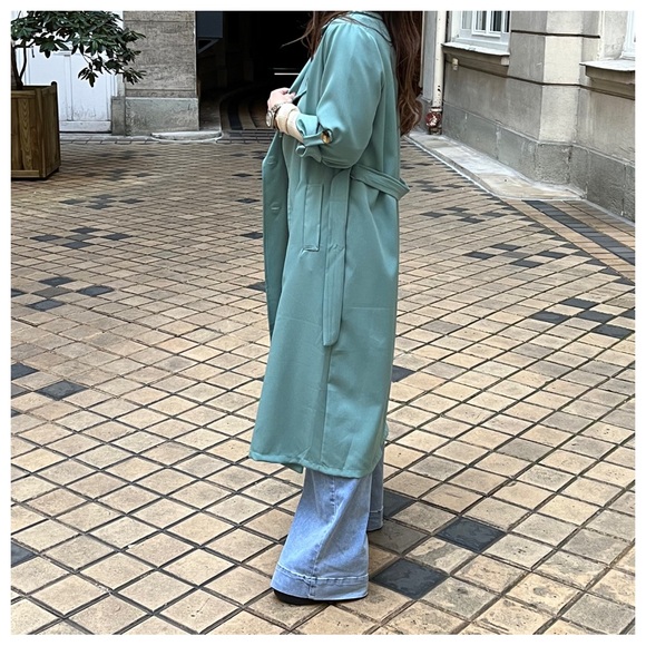 46 Made in France Fabulous Spring Belted Trench Coat jacket - Picture 5 of 7